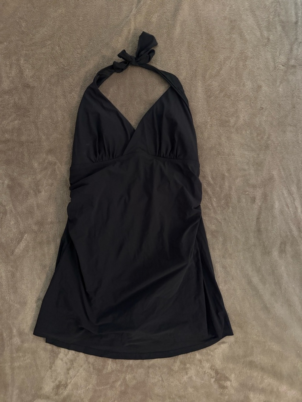 LL Bean Black Halter Swim Dress